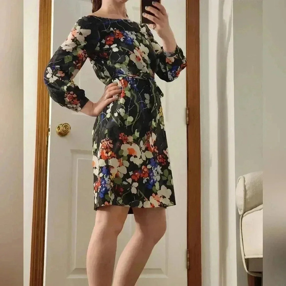 Banana Republic XS black floral dress - Picture 2 of 5